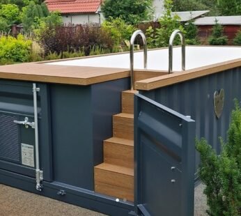 Piscina contenedor de 6,2 m x 2,5 m con bomba de calor, paquete Premium